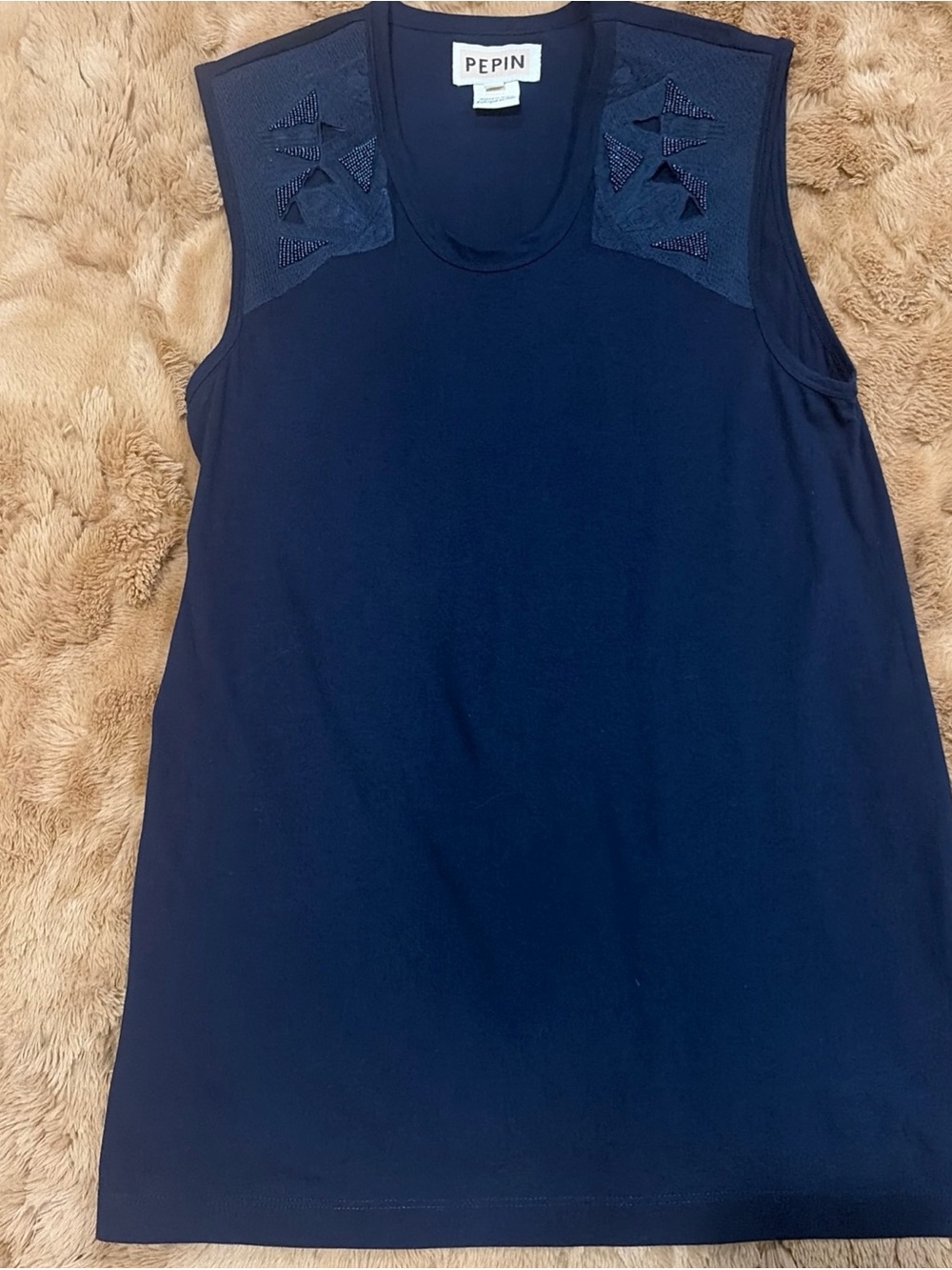 Navy Blue Tank Top Cutout Cotton Fairy Pepin Punk Anthropologie Medium